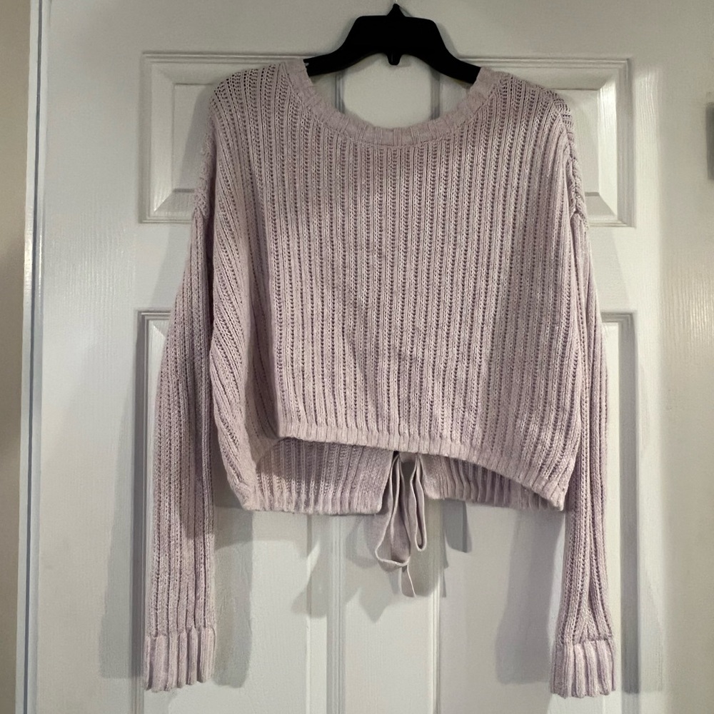 Hollister crop tie back sweater